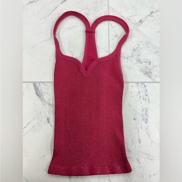 Free People Happiness Runs Lurex Sweetheart Crop Tank - Picture 2 of 3